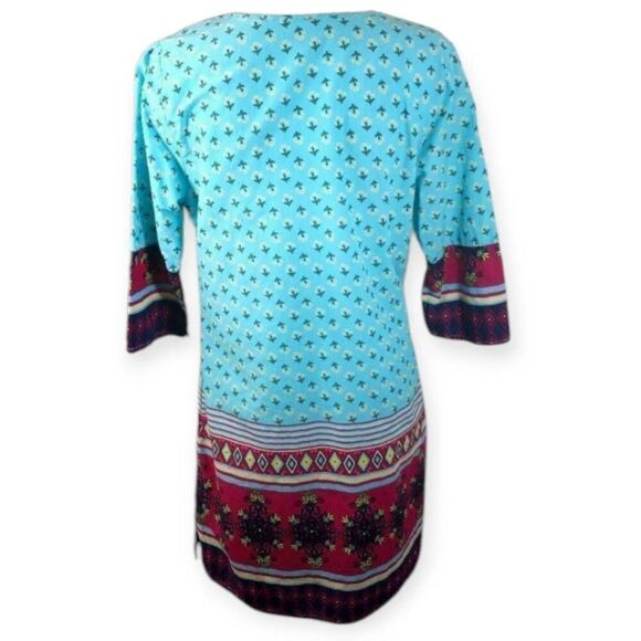 OLD NAVY TURQUOISE & PINK DRESS/TUNIC SZ.XS EUC - Picture 3 of 5